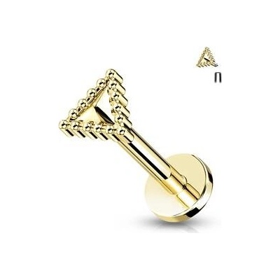 Šperky4U labreta cartilage piercing trojúhelník LB0037GD-1206
