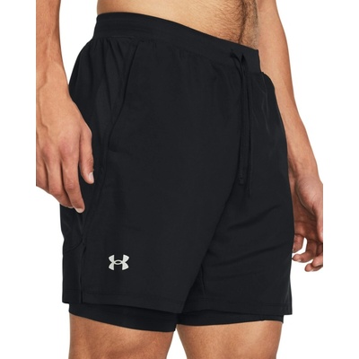 Under Armour šortky so slipami UA LAUNCH 7'' 2-IN-1 shorts -BLK 1382641-001