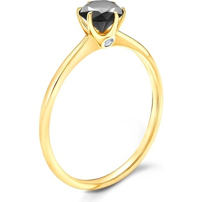 Savicki Zásnubný prsteň The Journey žlté zlato čierny diamant TJ R3 SZCD Z