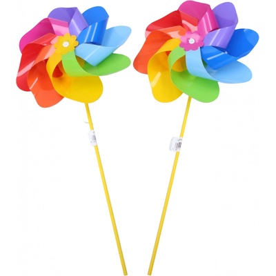 Wiky Větrník průměr 20cm barevný duhový 47cm dřevo/plast