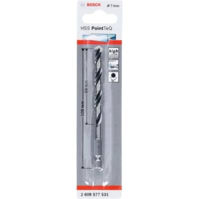 Bosch СВРЕДЛО ЗА МЕТАЛ BOSCH HSS HEX 1/4" 7x69x109мм (2608577877)