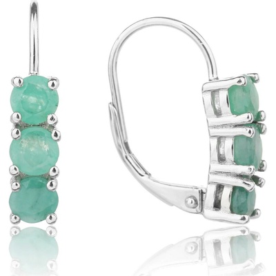Jan Kos jewellery Stříbrné náušnice se smaragdem MHT-4676/SD