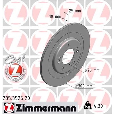 Brzdový kotúč ZIMMERMANN 285.3526.20 (285352620)