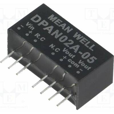 MEAN WELL DPAN02A-05 Měnič: DC/DC; 2W; Uvst: 9÷18VDC; Uvýst: 5VDC; Uvýst2: -5VDC; SIP8; THT