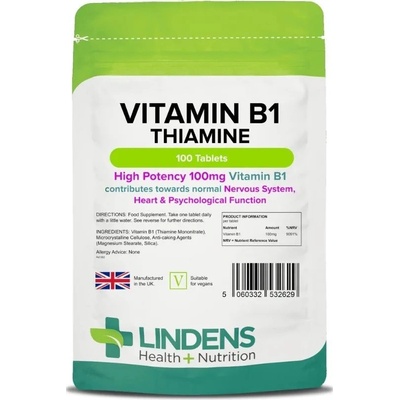 Lindens Health + Nutrition Vitamín B1 Thiamin 100 mg 100 tablet