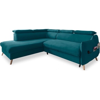 Miuform Ъглов разтегателен диван от тюркоазено кадифе (ляв ъгъл) Sweet Harmony - Miuform (1324MO238)