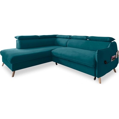 Miuform Ъглов разтегателен диван от тюркоазено кадифе (ляв ъгъл) Sweet Harmony - Miuform (1324MO238)