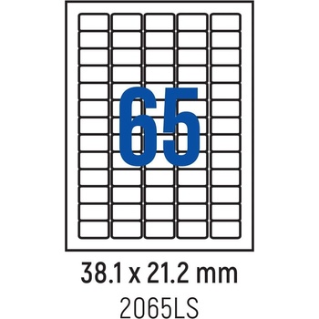 Spree Етикети лепящи обли, 65 бр. , 38.1x21.2 мм, 100 л. , A4 (3800884030882)