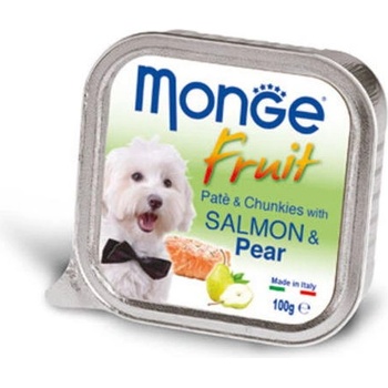 Monge Консервирана храна за кучета Monge Fruit Salmon& Pears - 0.1кг