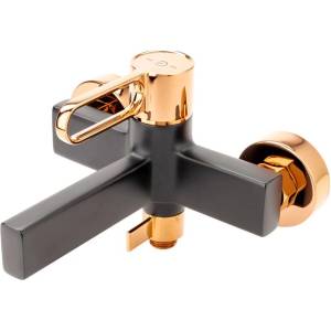 FDesign Zaffiro едноръкохватков смесител за вана и душ черен - розово злато (FD1-ZFR-1-25)