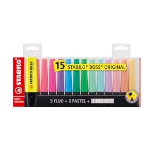 STABILO Текст маркер Boss Desk Set 15 цвята