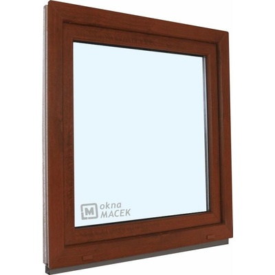 KÖMMERLING Plastové okno - 70 AD, 1200x1500 mm, OS, ořech levé (OSl), ornamentální (kůra čirá), ořech/ořech