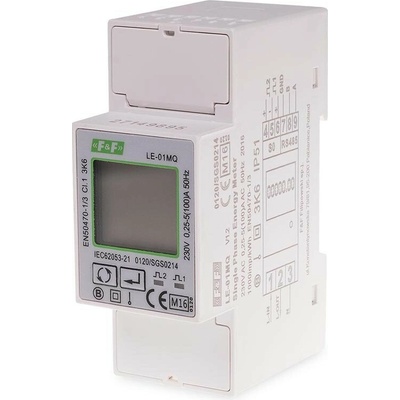 LE-01MQ MID - 1-fázový 4-kvadrantový digitálny elektromer, MID, Modbus, 230V, 100A