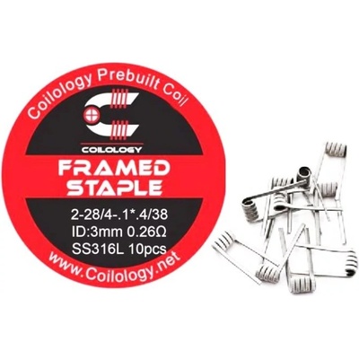 Coilology předmotané spirálky Framed Staple SS316L 0,26ohm