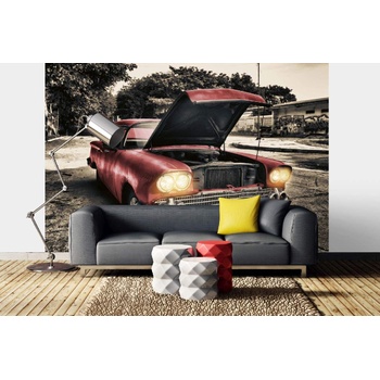 DIMEX ART s. r. o Самозалепваща се флизелинова фототапета стара червена развалина 375 x 250 см