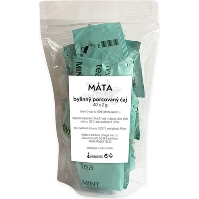 Růžová čajovna Pangea Tea Mint Máta bylinný porcovaný čaj 40 ks