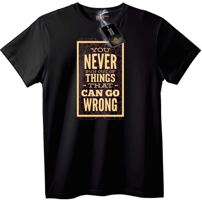 NOONEBRAND Тениска Никога Не Свършваш с Неща, Които Могат да Се Обьркат - M, Black