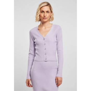 Urban Classics Ladies Dámsky sveter Short Rib Knit Cardigan lilac