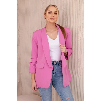 Kesi Elegant blazer with lapels in dark pink color ružová Włoski