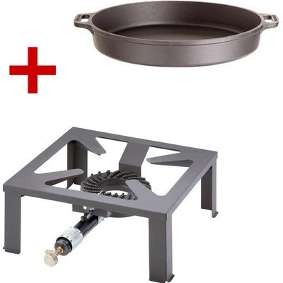 Meva Set Litinová pánev 40 cm + vařič Mega Zeus 7,5 kW Biol BL1740 + 2102 KZT