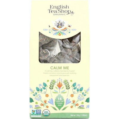 English Tea Shop Bio Upokojujúci zmes 15 kusov biologicky odbúrateľných pyramidek čaju v recyklovateľné plechovej dóze 30 g