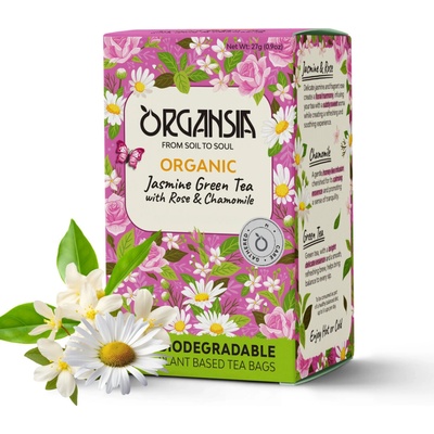 ORGANSIA BIO Jasmine Green Tea Rose & Chamomile 18 x 1,5 g