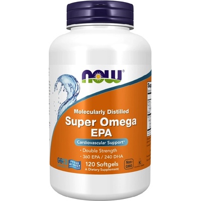 NOW NOW Super Omega EPA Molecularly Distilled, 120 Softgels