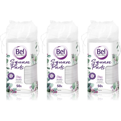 Bel Face & Body Square Pads тампони за почистване на грим изгодна опаковка 3x50 бр