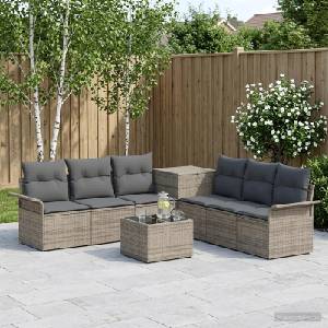 vidaXL Комплект дивани 8 бр. Сив и тъмен сив 55 x 55 x 37 см (3448006)