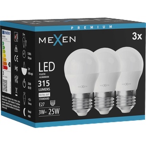 Mexen Nova 3x LED Крушка E27, G45, 3W, Неутрална - 4000K, 315 lm - L101-E27-0340-01x03 (L101-E27-0340-01x03)