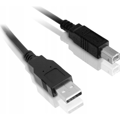 C-TECH CB-USB2AB-18-B USB A-B, 1,8m, černý