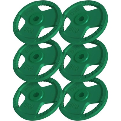 Gorilla Sports pogumované liatinové kotúče 6 x 5 kg 240 mm
