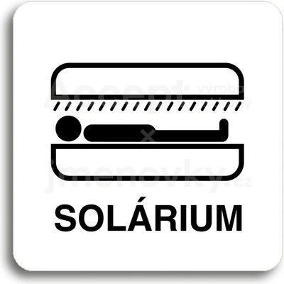 ACCEPT Piktogram solárium VI - bílá tabulka - černý tisk bez rámečku