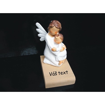 Biely Anjel s dieťaťom 13 cm Darček pre mamičku starú mamu.