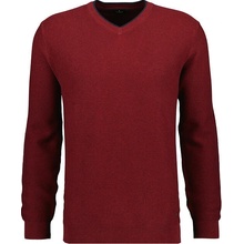 Ragman V-neck Pullover with tipping 615 blutrot