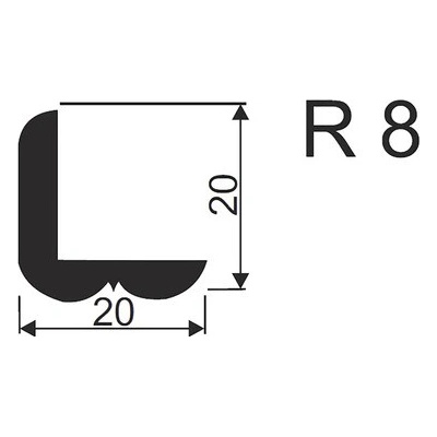 Rohová lišta R8 20 x 20 x 1000 mm smrk