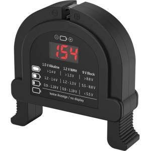 ANSMANN Тестер за батерии, 1, 5 v / 9 v, цифров дисплей, черен (4000001) Зарядно за батерии