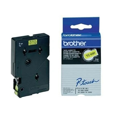 BROTHER TC-691 žlutá / černá (9mm) (TC691)