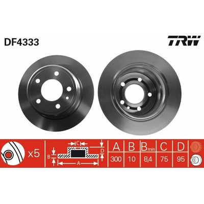 TRW Brzdový kotúč DF4333 sada 2 ks