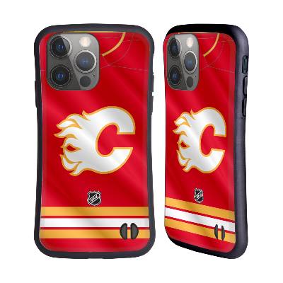 Obal na mobil Apple iPhone 14 PRO - HEAD CASE - NHL - Calgary Flames znak na dresu (Odolné pouzdro, kryt na mobil Apple iPhone 14 PRO - Hokej NHL - Calgary Flames logo na dresu)