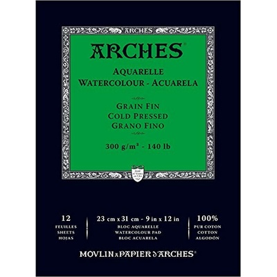 Arches Aquarelle Skicák v lepené vazbě 23 x 31 cm 300g 12 listů CP