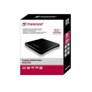 Transcend 8x dvd, slim type, usb, black portable dvd writer black, black, dvd? r/rw, usb 2.0, cd-r, dvd+r, dvd+r dl, dvd+rw, dvd-r, dvd-r