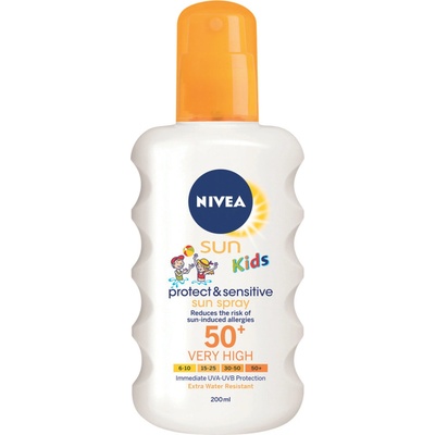 Nivea Sun Sensitive Protect & Care detský spray na opaľovanie SPF50+ 200 ml