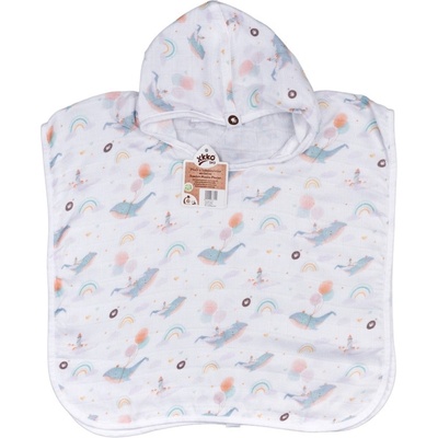 XKKO BMB Bambusové pončo Digi Sky Whale