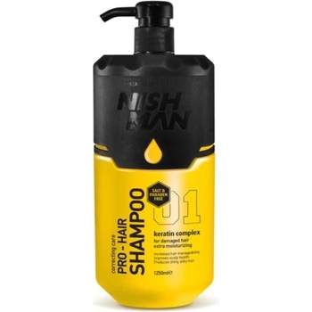 Nishman Hair Shampoo keratínový šampón pre poškodené vlasy 1250 ml