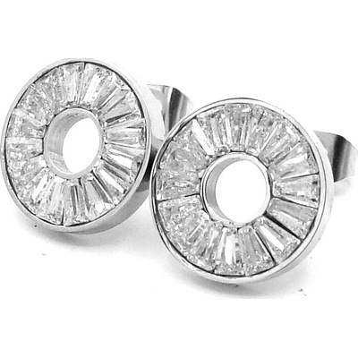 Steel Jewelry náušnice BÍLÉ z chirurgické oceli NS240163