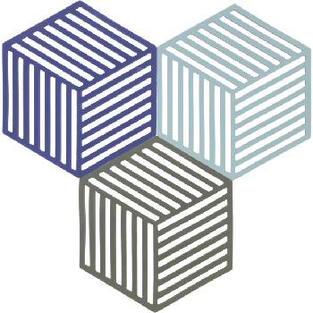 Zone Denmark Подложки за горещи съдове Hexagon синьо-зелени 3 бр (32703)