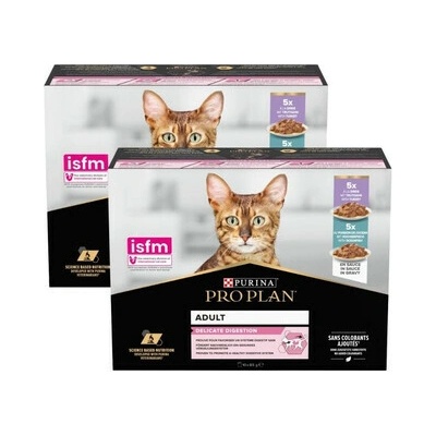 PURINA PRO PLAN Delicate Digestion s morčacím mäsom a oceánskymi rybami v omáčke Multipack 20x 85 g