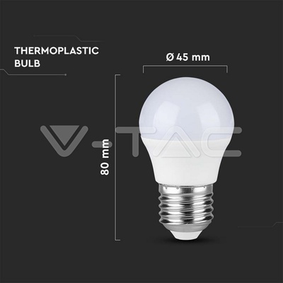 V-TAC LED žiarovka E27 G45 3,7W 6500K