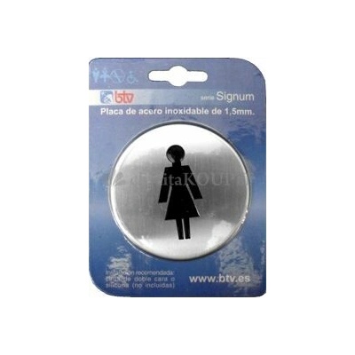 BTV Piktogram WC dámy 75mm nerez